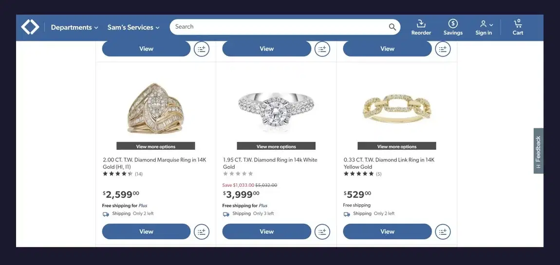 Sam's Club Diamonds