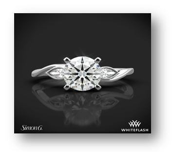 18K White Gold Simon G. Dutchess Three Stone Engagement Ring