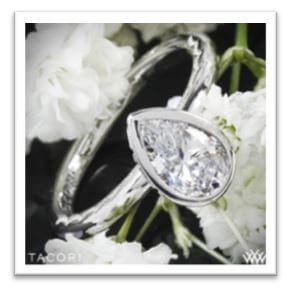 bezel set pear cut engagement ring