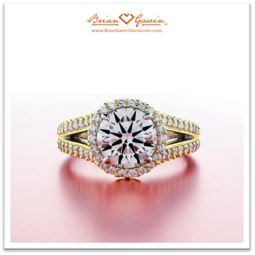 Excellent Cut Round Halo Engagement Ring