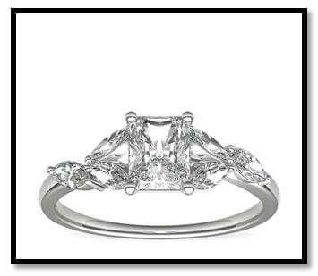 Thin Radiant Cut Engagement Ring 