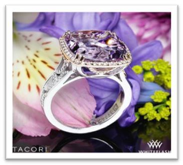 Tacori Blushing Rose Amethyst and Diamond Ring in Sterling Silver