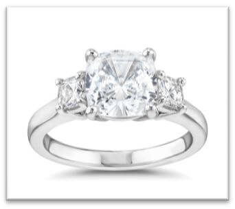 classic three stone princess cut engagement ring